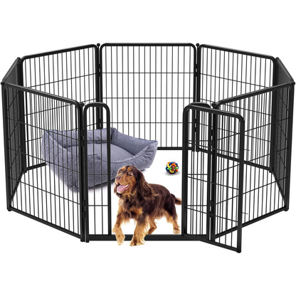 Bundle - Black Homeplus Dog Playpen & Dog Playpen Partition Connector(Pack of 2)