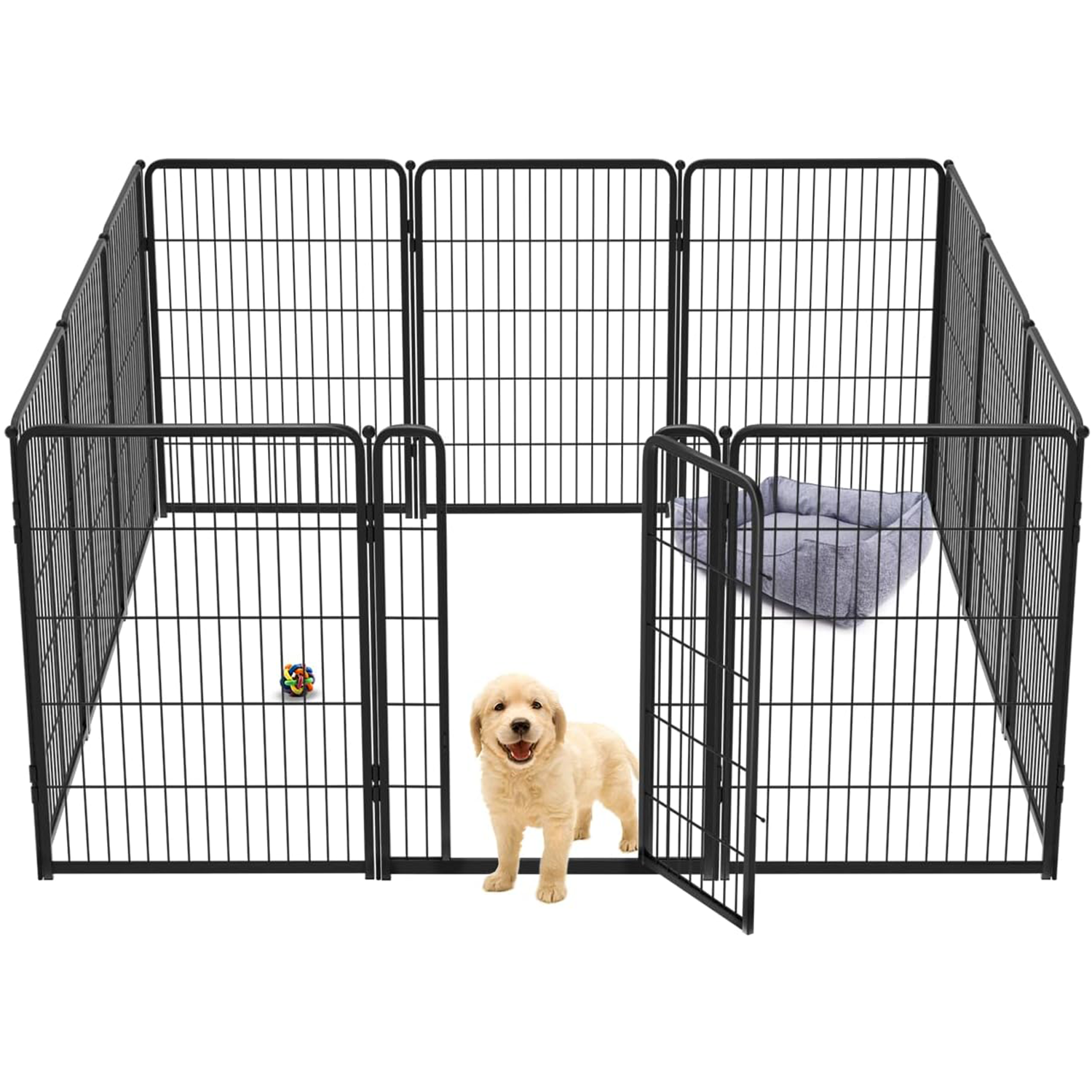 Bundle - Black Homeplus Dog Playpen & Dog Playpen Partition Connector(Pack of 2)