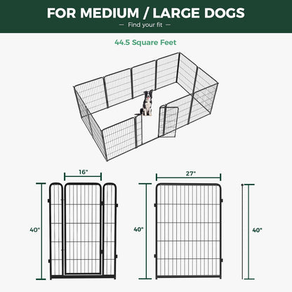 Bundle - Black Homeplus Dog Playpen & Dog Playpen Partition Connector(Pack of 2)