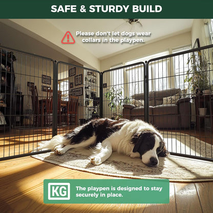 Bundle - Black Homeplus Dog Playpen & Dog Playpen Partition Connector(Pack of 2)