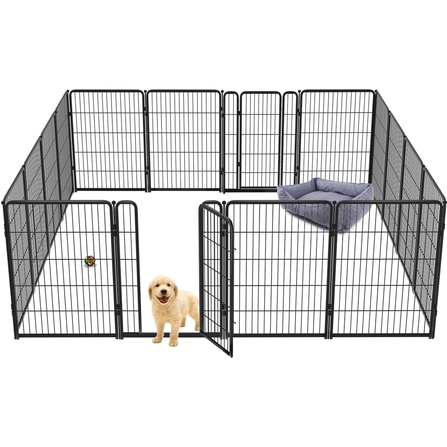 Bundle - Black Homeplus Dog Playpen & Dog Playpen Partition Connector(Pack of 2)