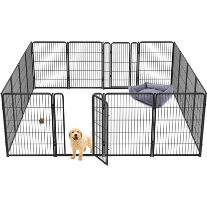 Bundle - Black Homeplus Dog Playpen & Dog Playpen Partition Connector(Pack of 2)