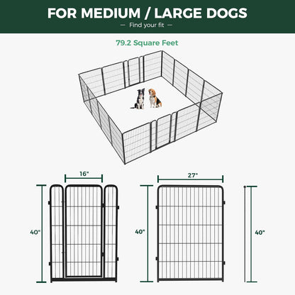 Bundle - Black Homeplus Dog Playpen & Dog Playpen Partition Connector(Pack of 2)