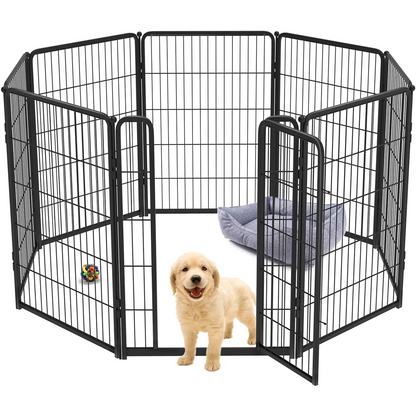 Bundle - Black Homeplus Dog Playpen & Dog Playpen Partition Connector(Pack of 2)