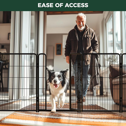 Bundle - Black Homeplus Dog Playpen & Dog Playpen Partition Connector(Pack of 2)