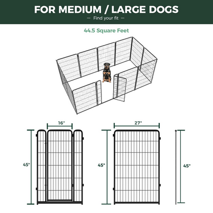 Bundle - Black Homeplus Dog Playpen & Dog Playpen Partition Connector(Pack of 2)