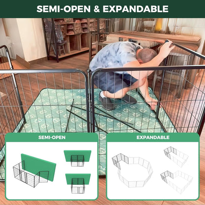 Bundle - Black Homeplus Dog Playpen & Dog Playpen Partition Connector(Pack of 2)