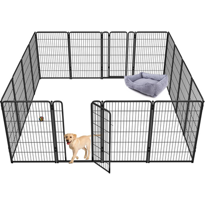 Bundle - Black Homeplus Dog Playpen & Dog Playpen Partition Connector(Pack of 2)