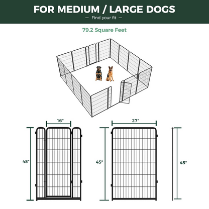 Bundle - Black Homeplus Dog Playpen & Dog Playpen Partition Connector(Pack of 2)