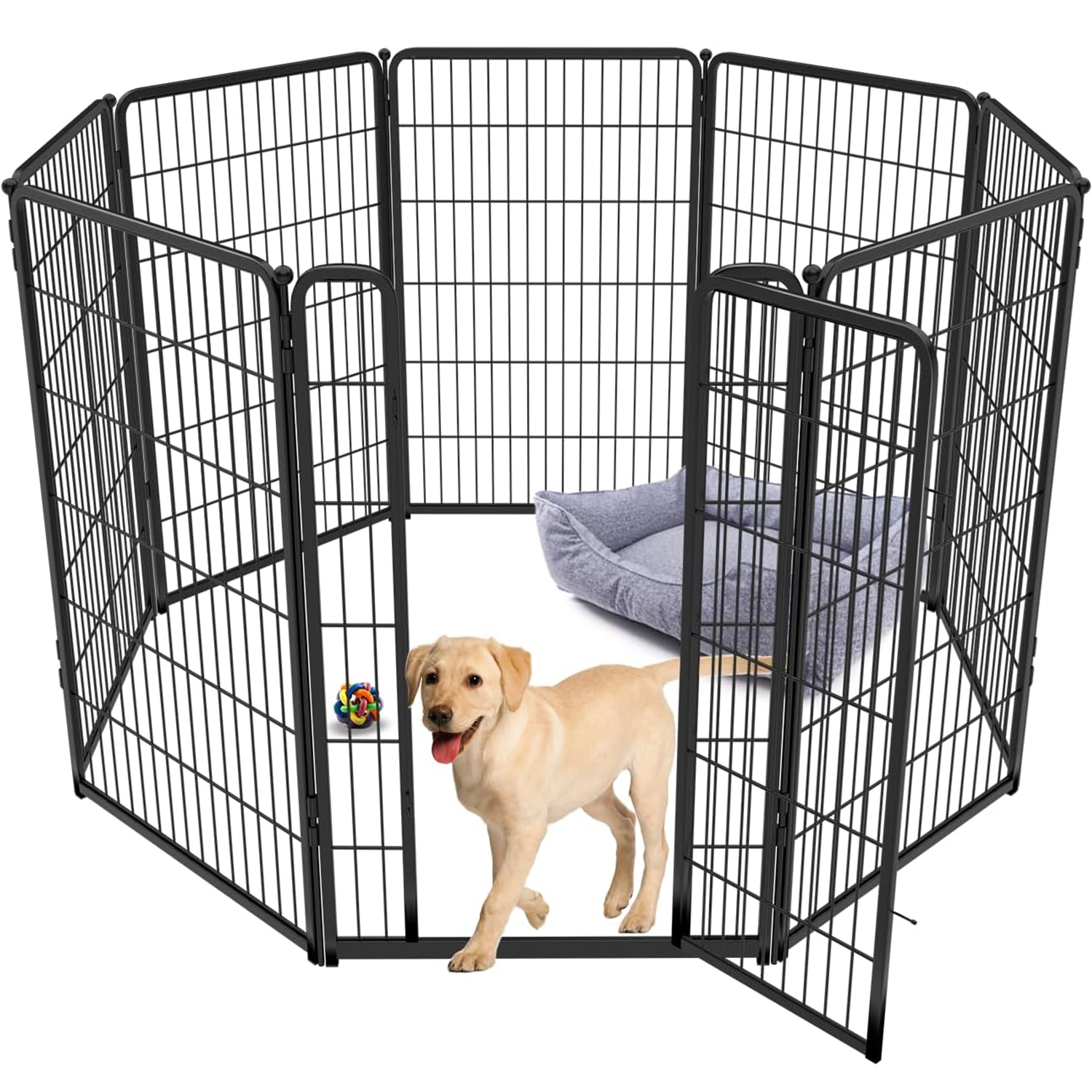 Bundle - Black Homeplus Dog Playpen & Dog Playpen Partition Connector(Pack of 2)