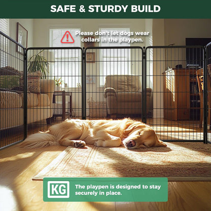 Bundle - Black Homeplus Dog Playpen & Dog Playpen Partition Connector(Pack of 2)