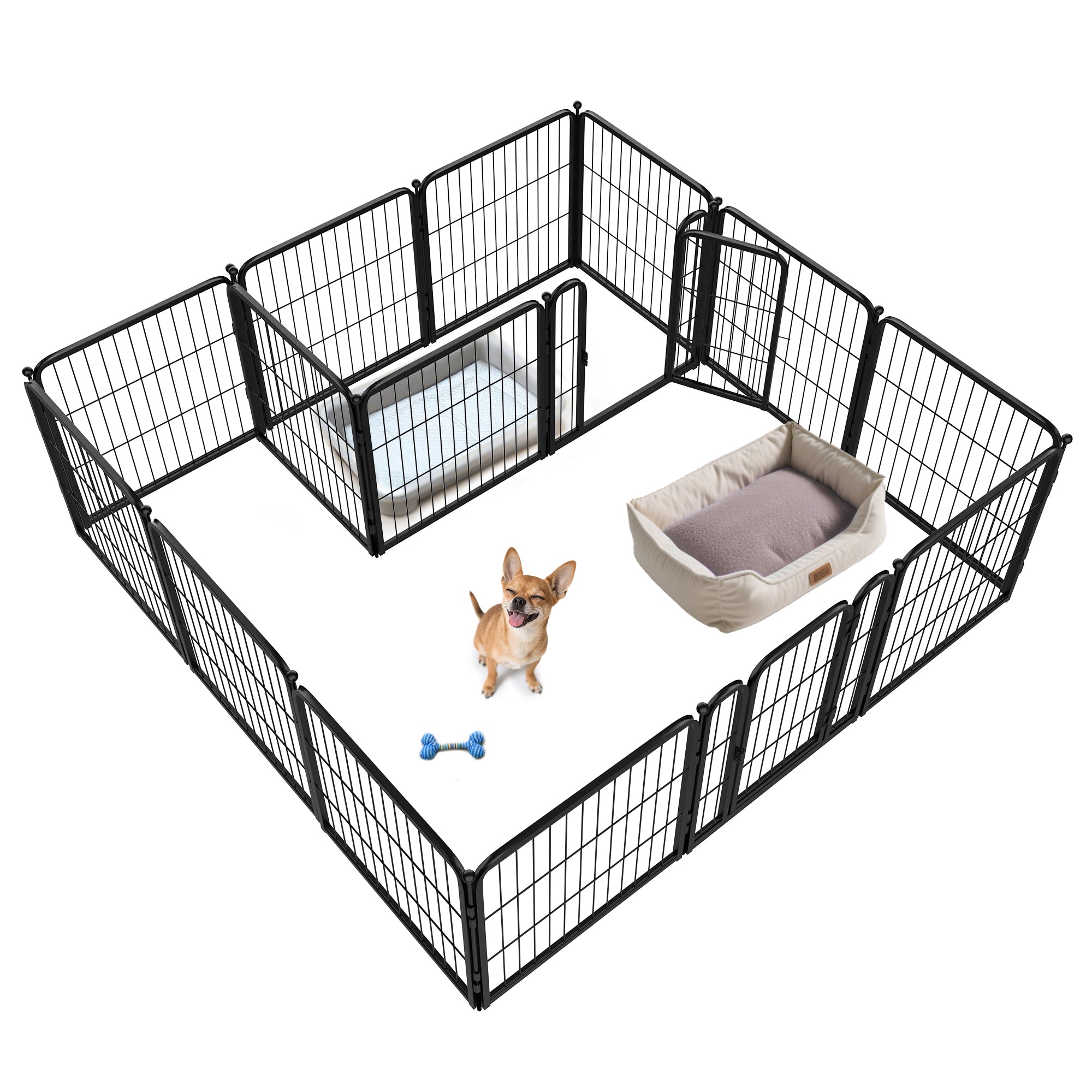 Bundle - Black Homeplus Dog Playpen & Dog Playpen Partition Connector(Pack of 2)