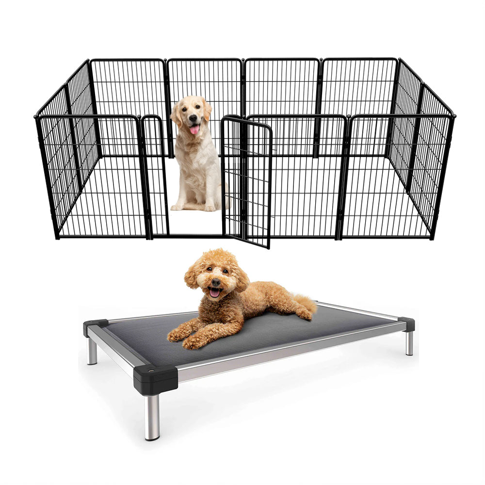 Bundle Homeplus Dog Playpen & TitanNest Padded Dog Bed