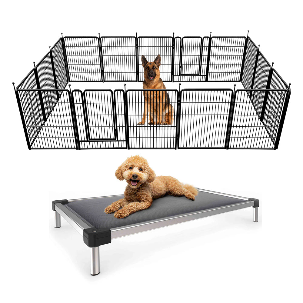 Bundle Instant Dog Playpen & TitanNest Padded Dog Bed