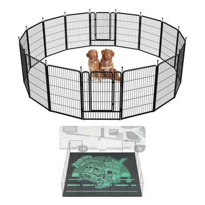 Bundle - Rollick Dog Playpen & Let's ROLL RV Rug