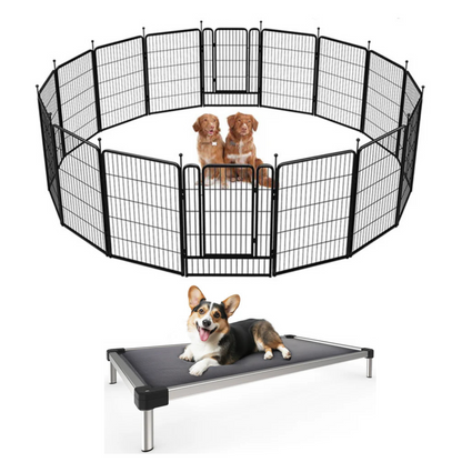Bundle - Rollick Dog Playpen & TitanNest Padded Dog Bed