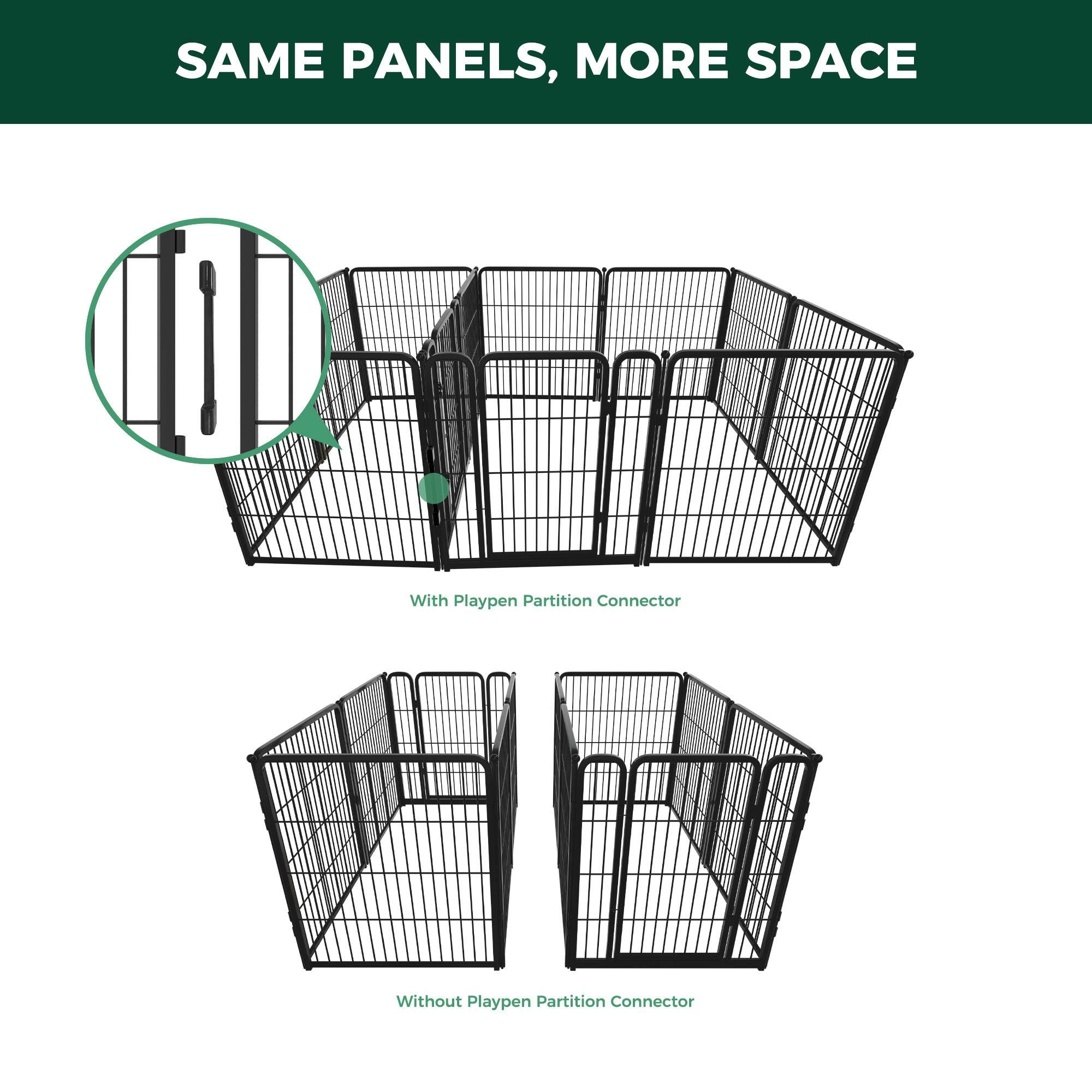 Dog Playpen Partition Connector (Pack of 2) Fits for Homeplus/Rollick/Instant Dog Playpen FXW