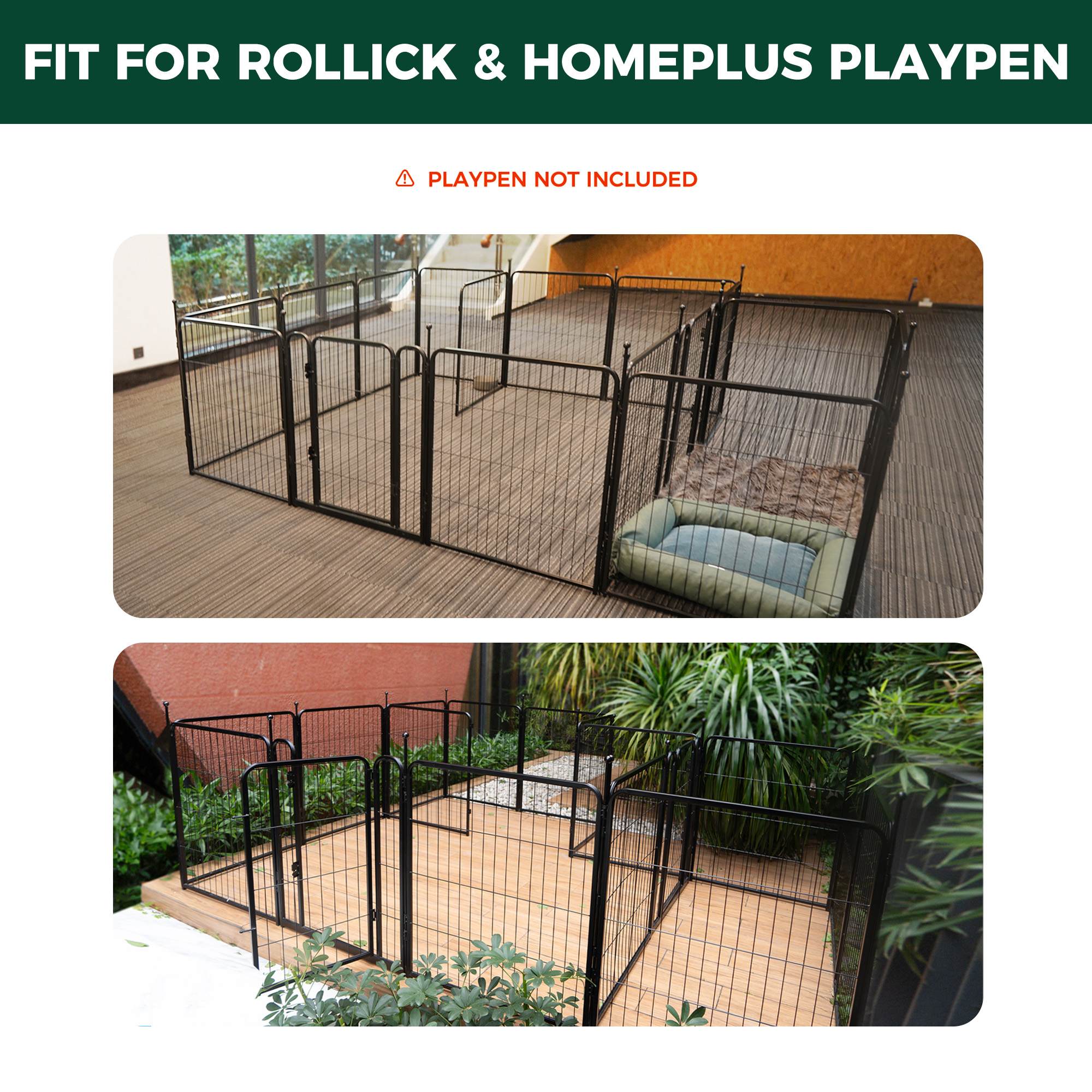 Dog Playpen Partition Connector (Pack of 2) Fits for Homeplus/Rollick/Instant Dog Playpen
