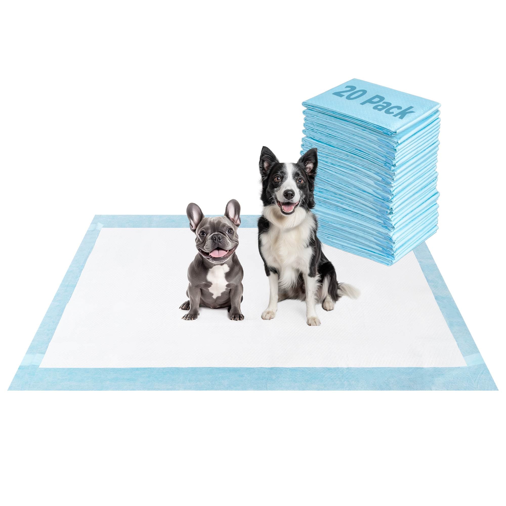 Extra Large Disposable Puppy Pads for Potty Training and Whelping 51x29 inch Blue 20 FXW