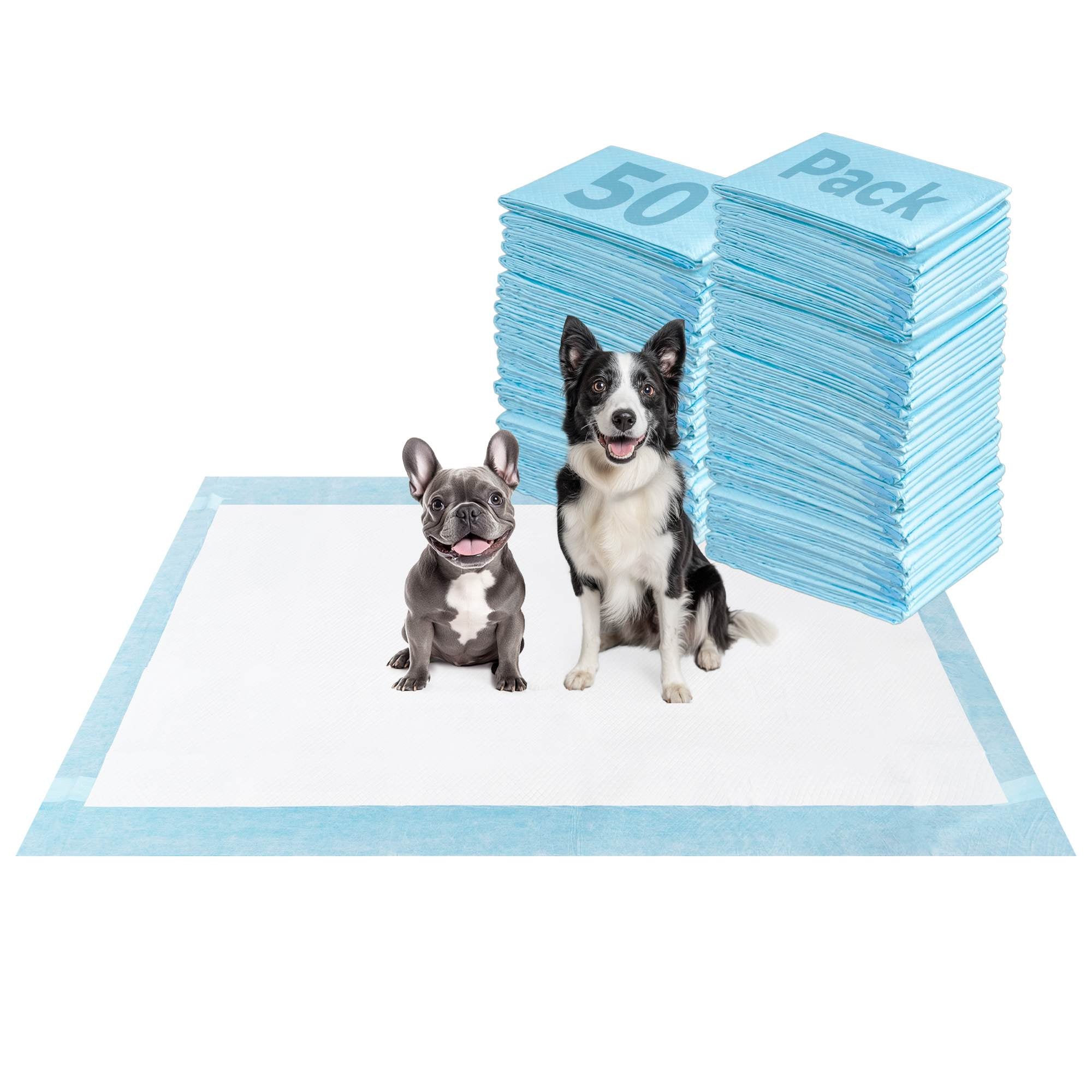 Extra Large Disposable Puppy Pads for Potty Training and Whelping 51x29 inch Blue 50 FXW