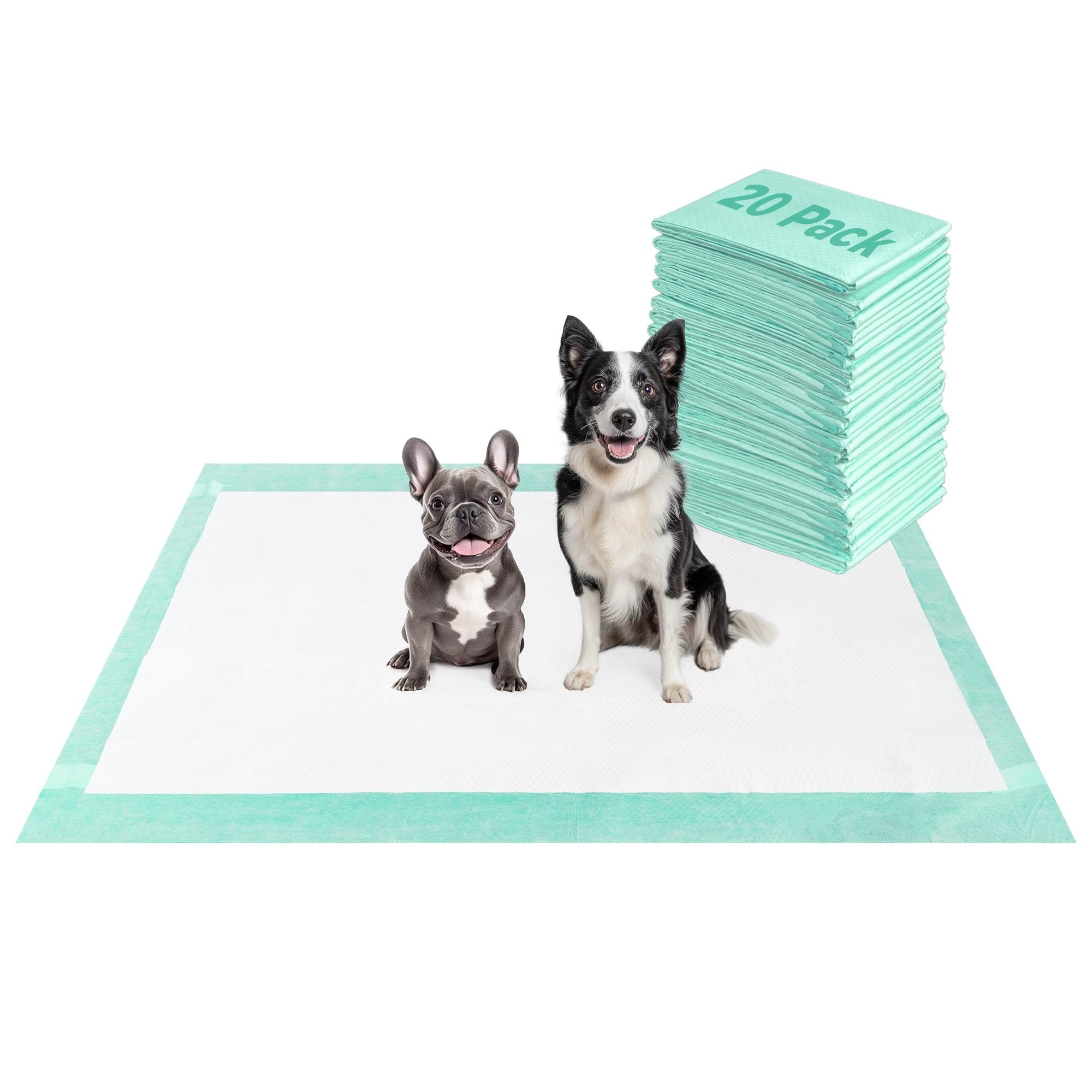 Extra Large Disposable Puppy Pads for Potty Training and Whelping 51x29 inch Green 20 FXW