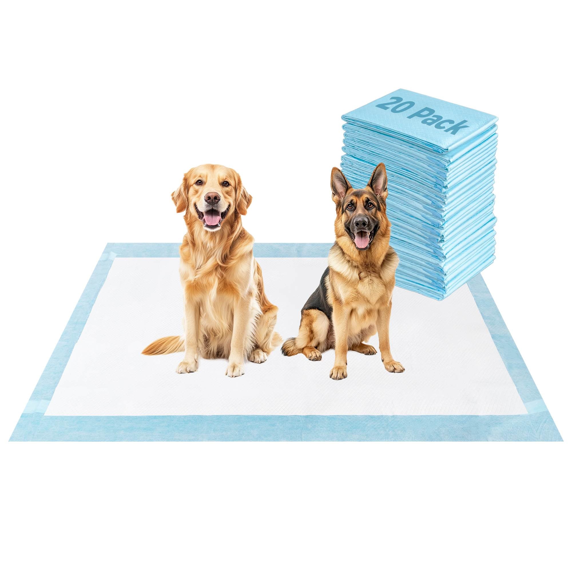 Extra Large Disposable Puppy Pads for Potty Training and Whelping 60x33.5 inch Blue 20 FXW