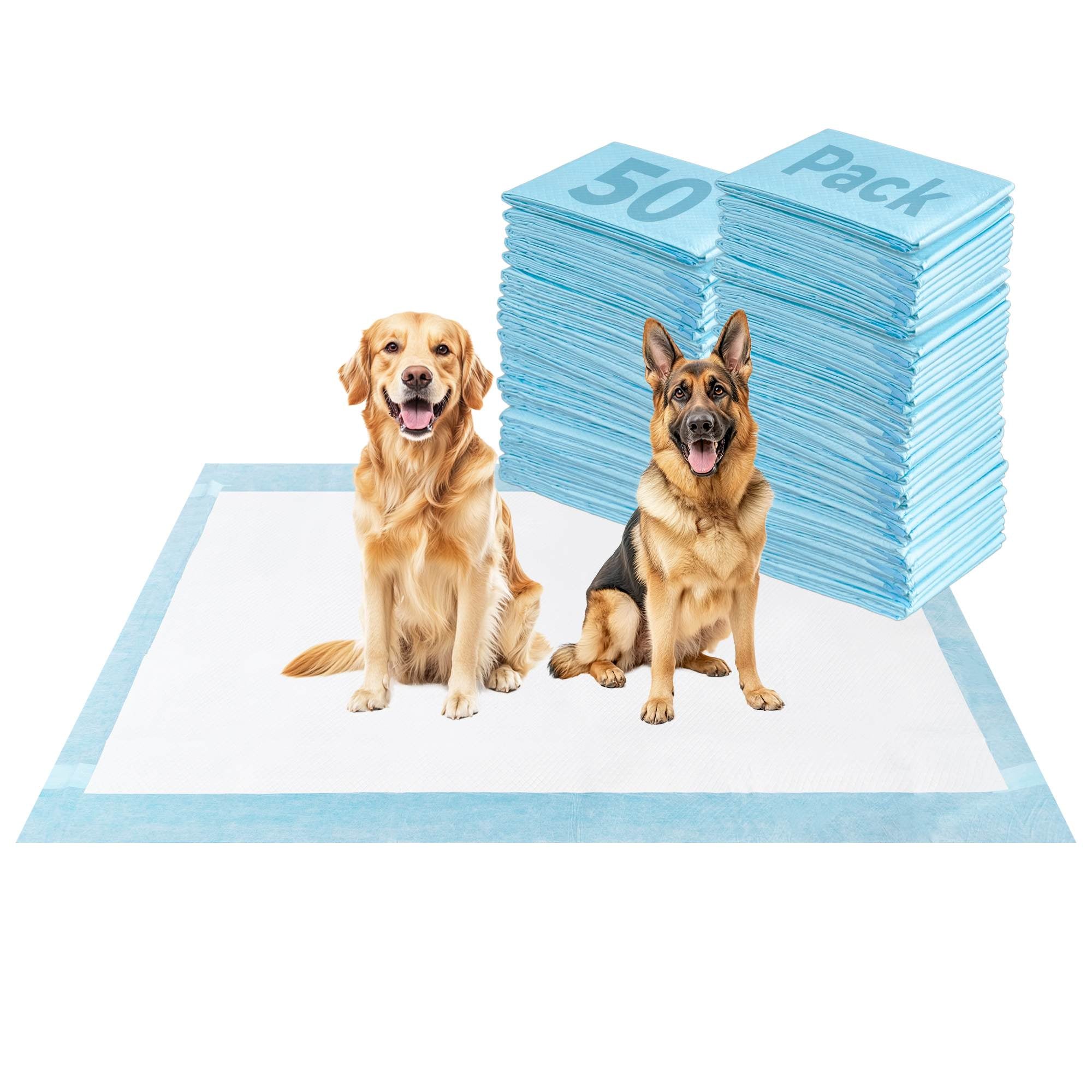Extra Large Disposable Puppy Pads for Potty Training and Whelping 60x33.5 inch Blue 50 FXW