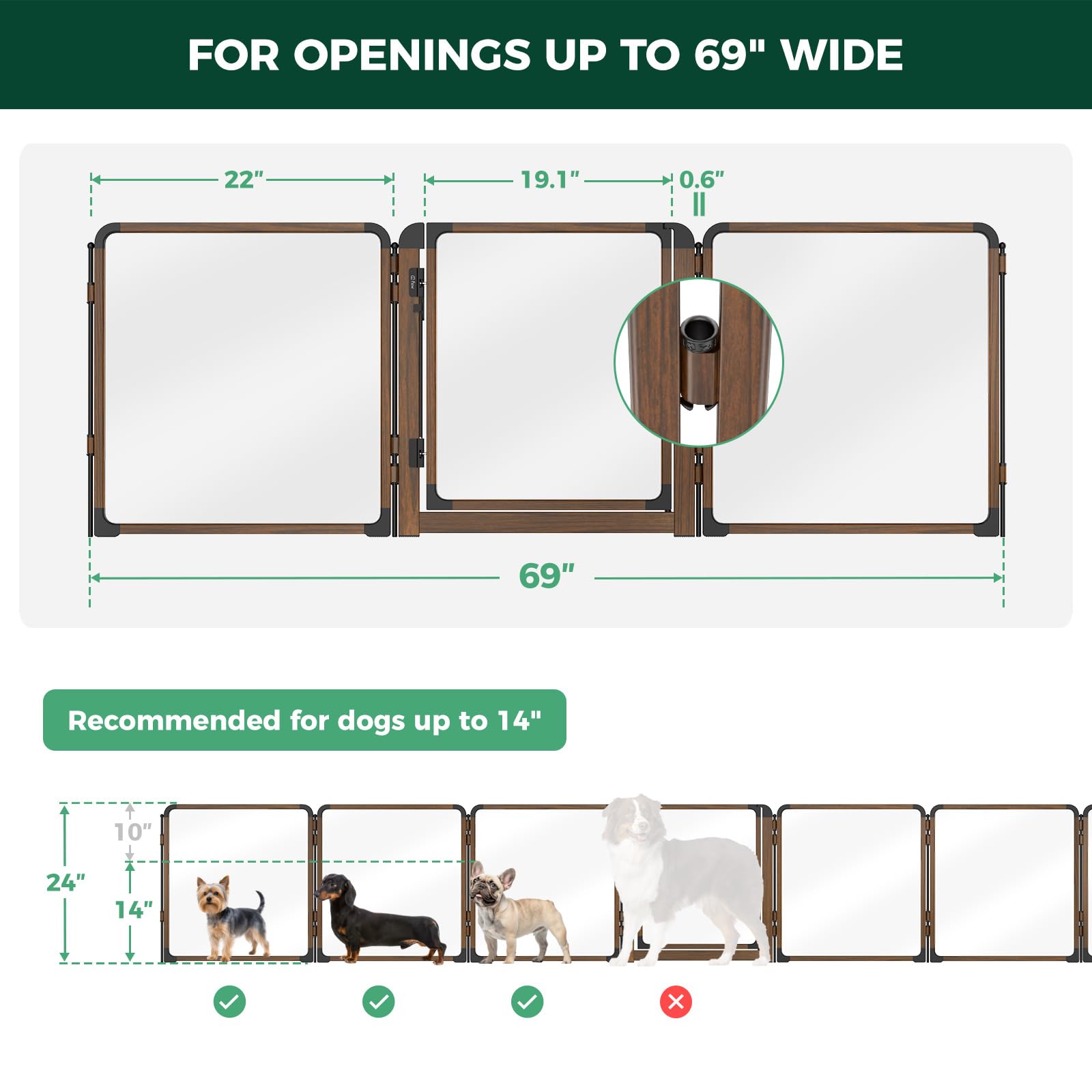 FXW ClariWall Metal & Acrylic Dog Gate