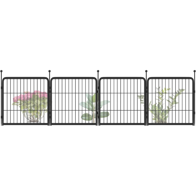 FXW Garden Fence Outdoor for The Yard - Black