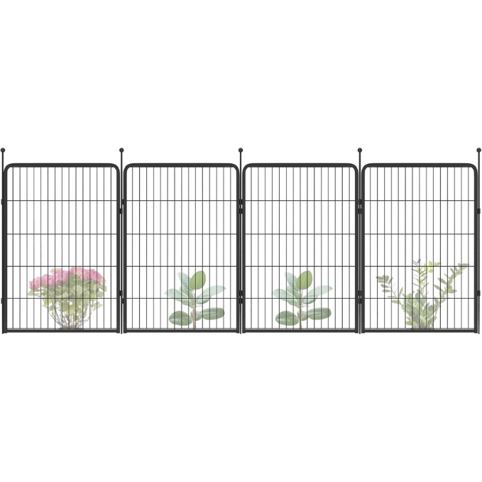 FXW Garden Fence Outdoor for The Yard - Black