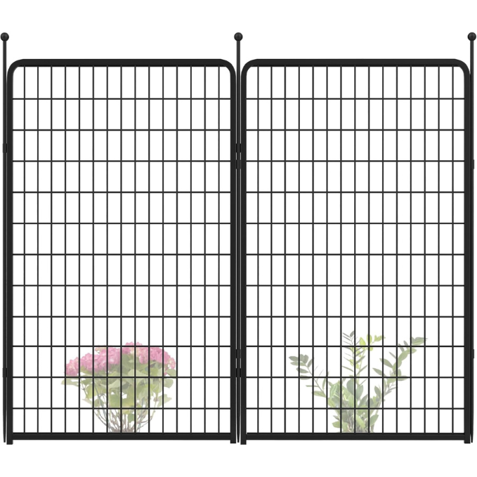 FXW Garden Fence Outdoor for The Yard - Black