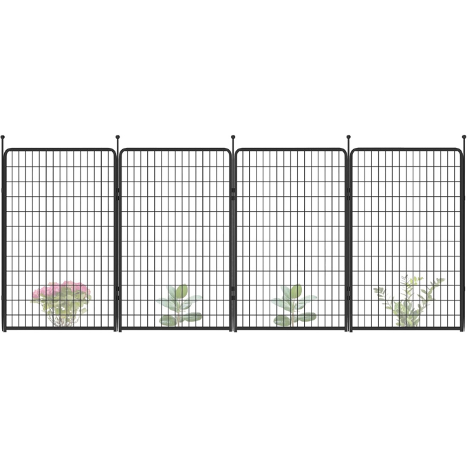 FXW Garden Fence Outdoor for The Yard - Black