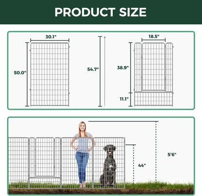 FXW Garden Fence Outdoor for The Yard - Silver