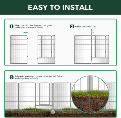 FXW Garden Fence Outdoor for The Yard - Silver