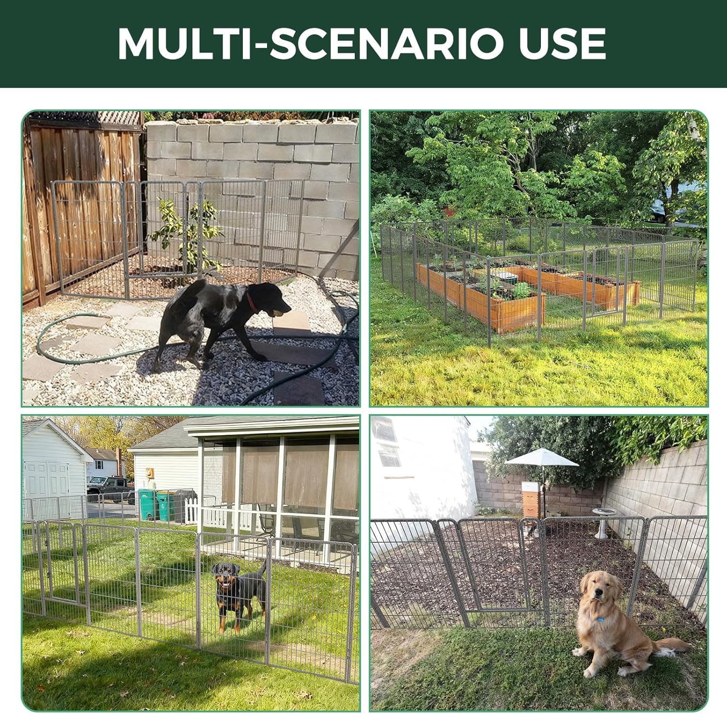 FXW Garden Fence Outdoor for The Yard - Silver