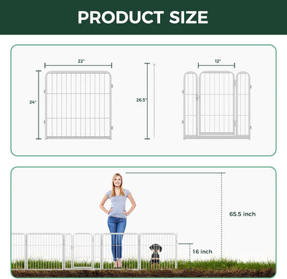 FXW Garden Fence Outdoor for The Yard - White