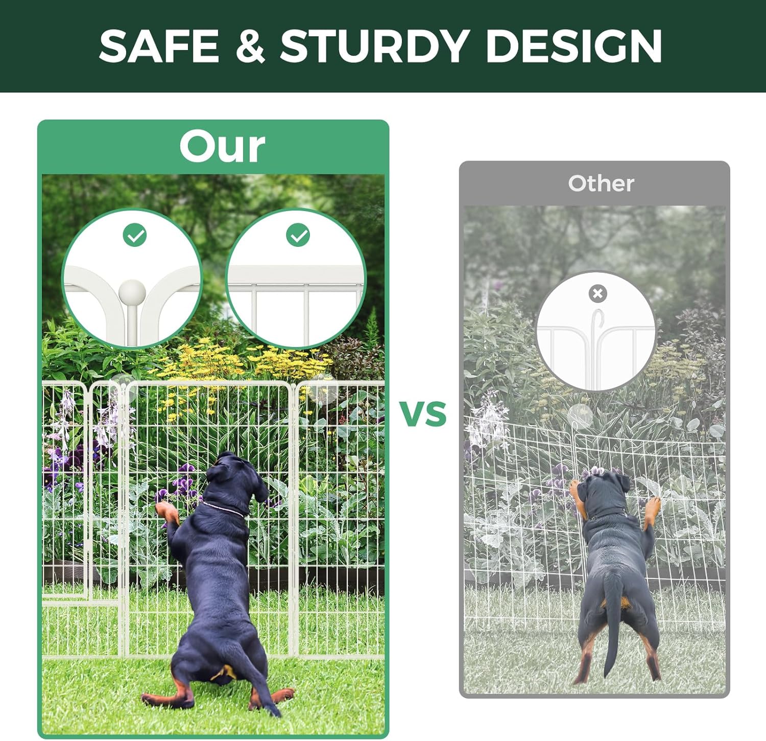 FXW Garden Fence Outdoor for The Yard - White