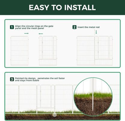 FXW Garden Fence Outdoor for The Yard - White