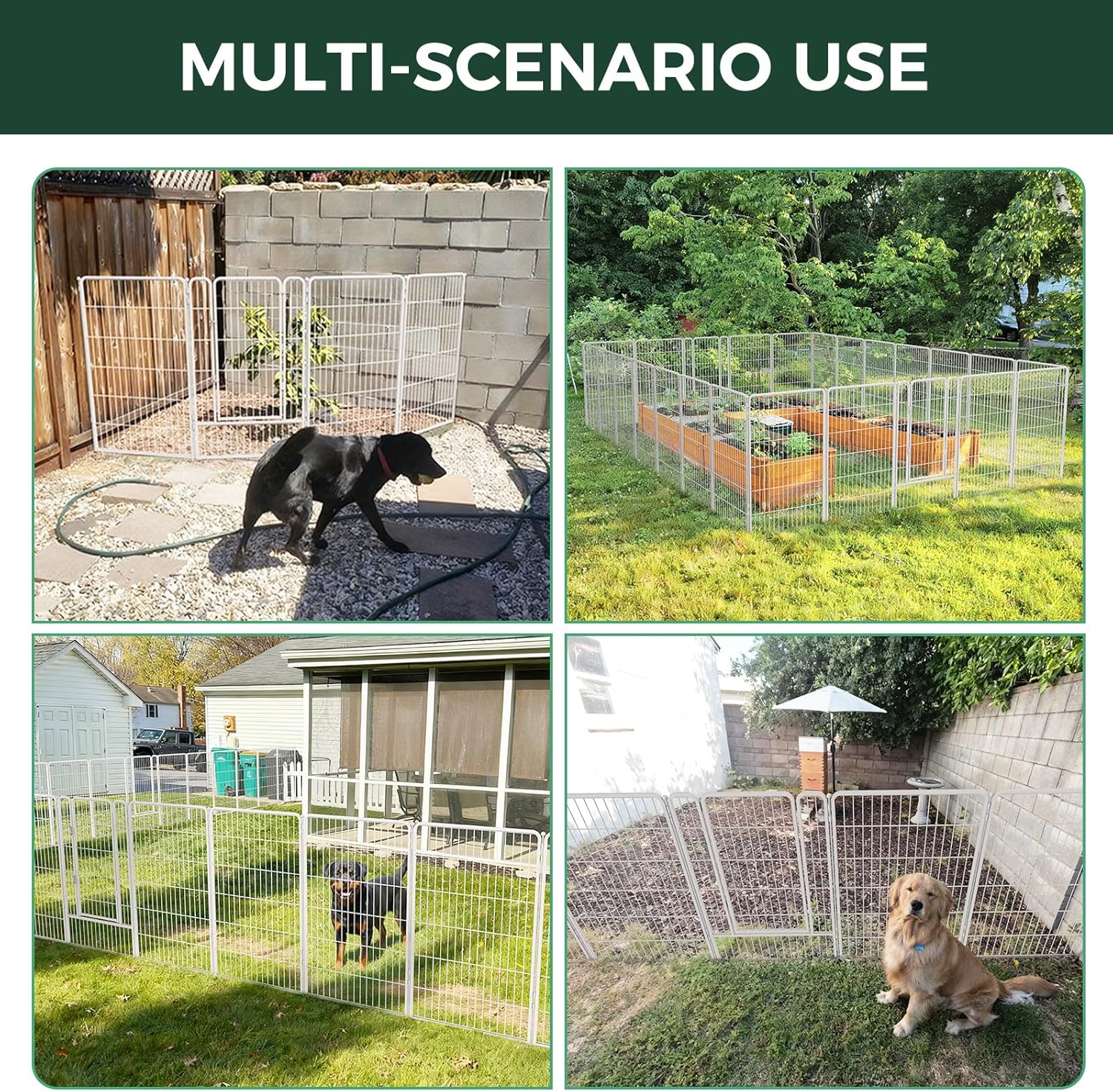 FXW Garden Fence Outdoor for The Yard - White