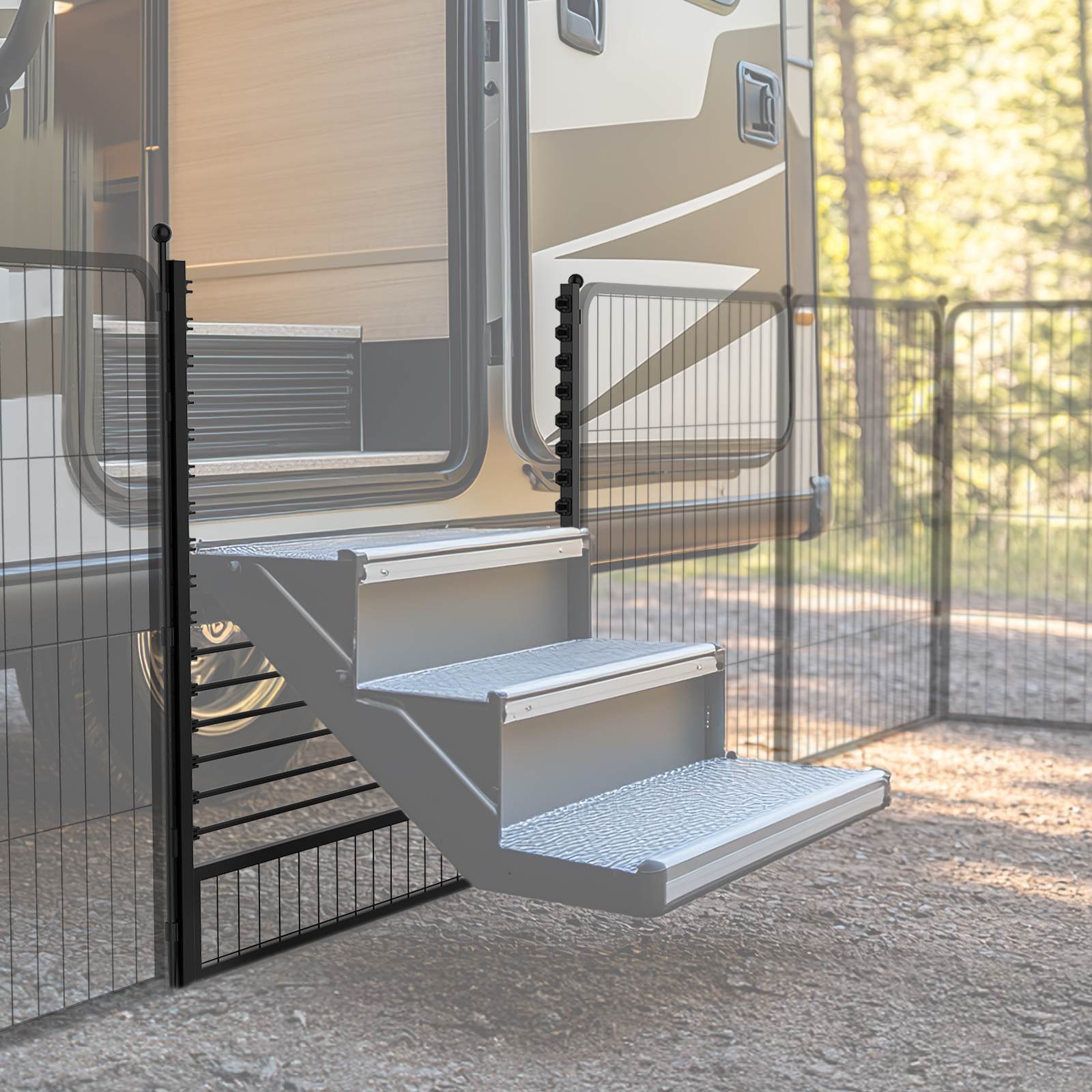 RV Step Grid - Dog Barrier for RV Stairs