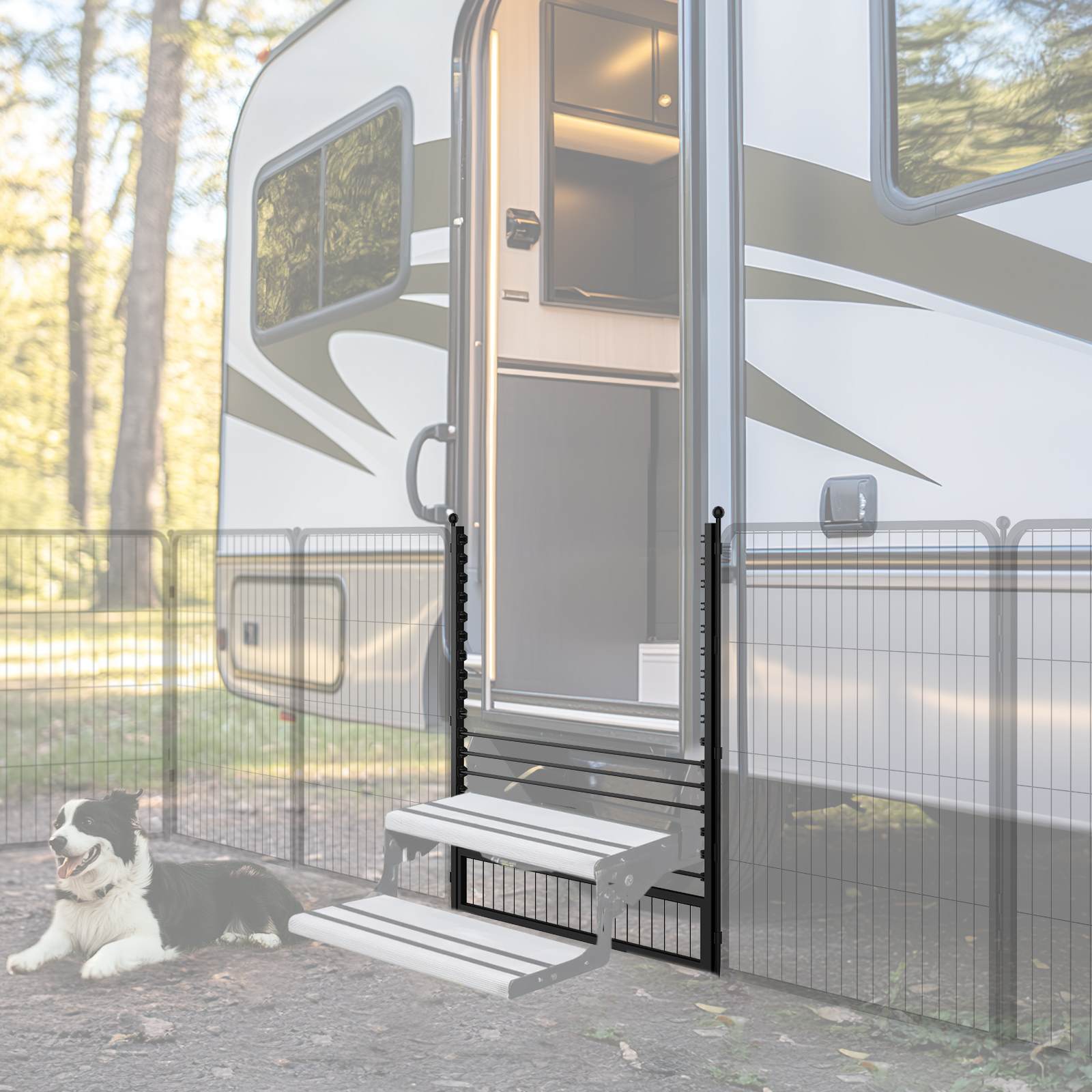 RV Step Grid - Dog Barrier for RV Stairs