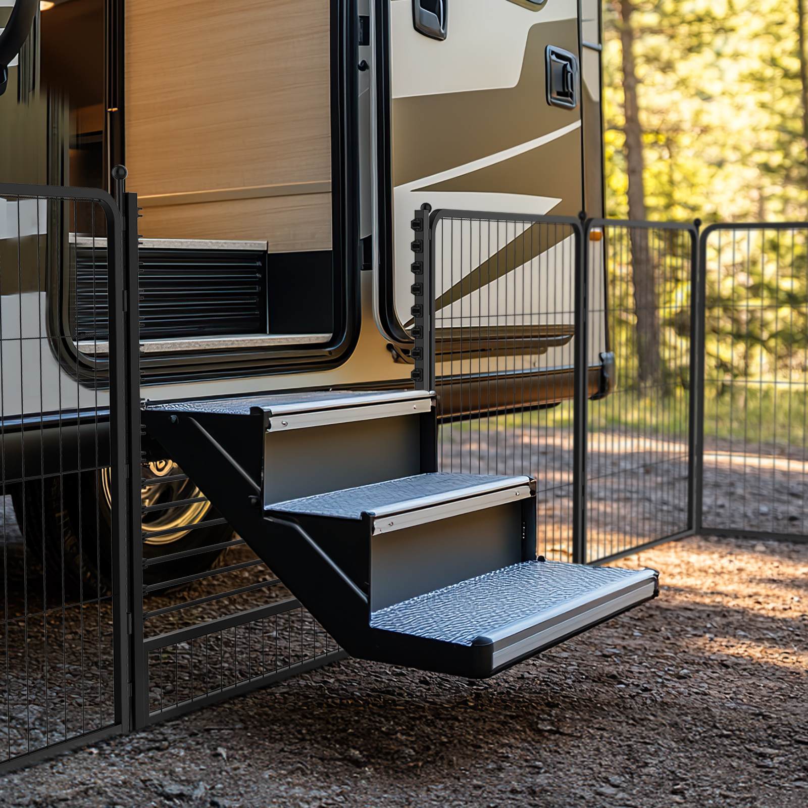 RV Step Grid - Dog Barrier for RV Stairs