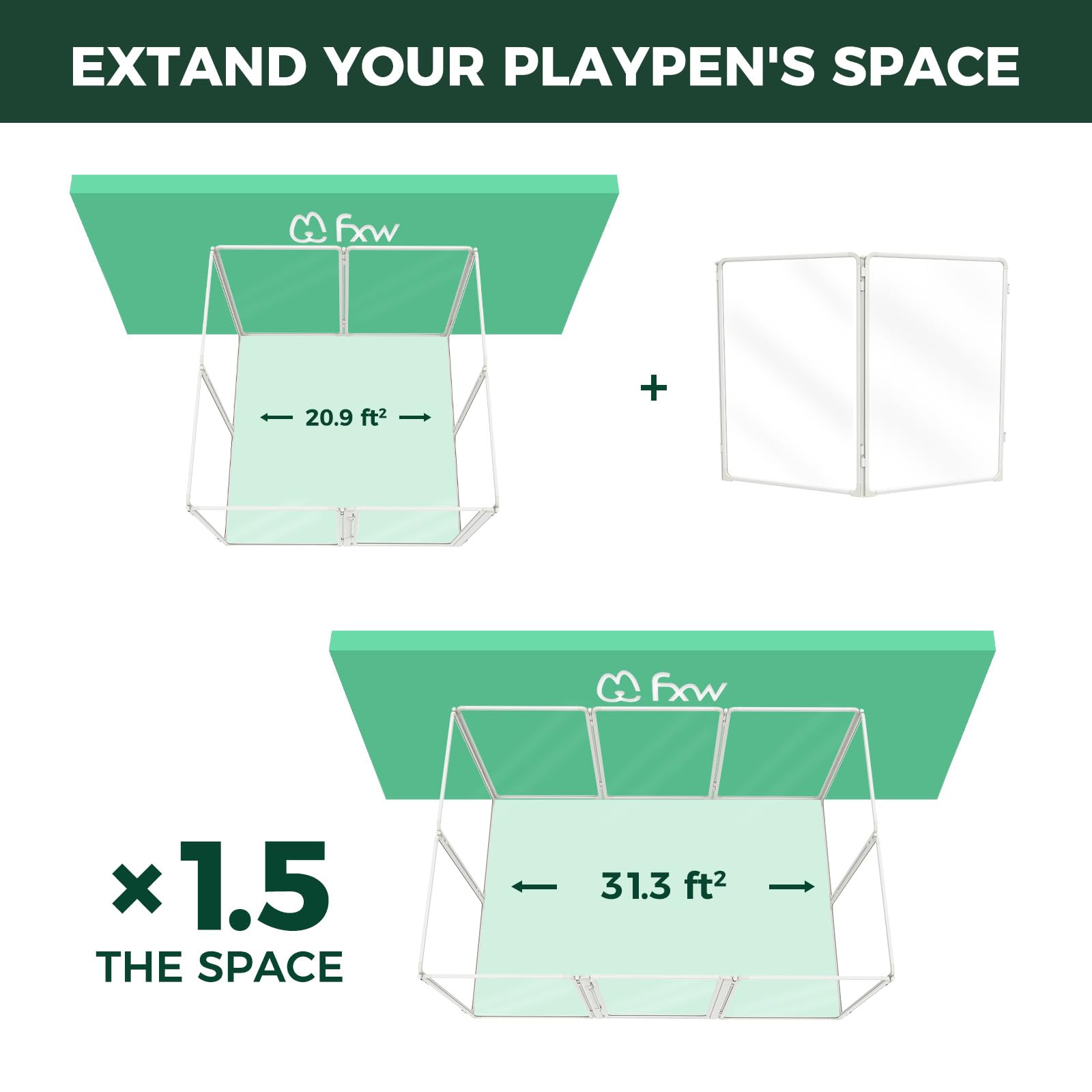 FXW Acrylic & Wire Mesh Indoor Dog Playpen