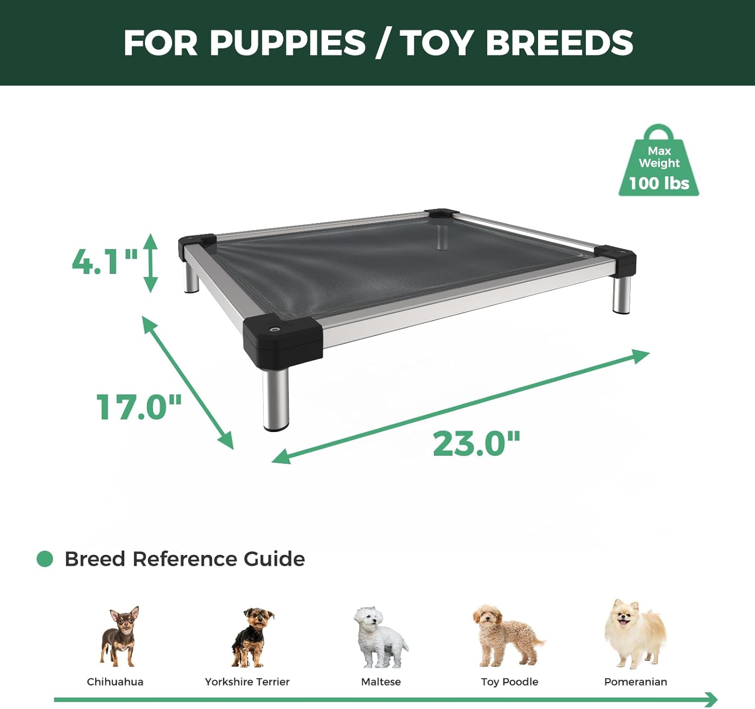 TitanNest Cooling Dog Bed - Chew-Proof Elevated Dog Bed - FXW