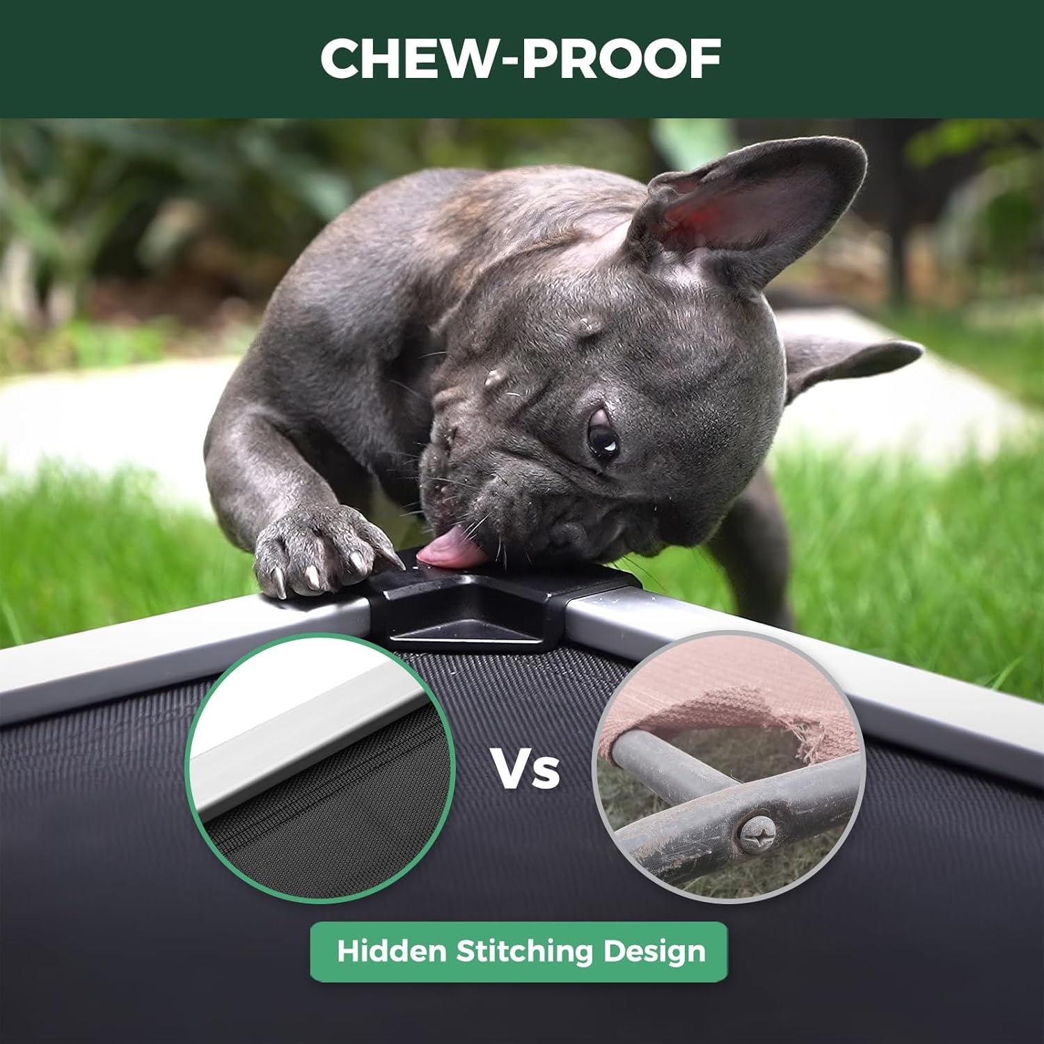 fxw TitanNest エレベーテッドドッグベッド ブラック TitanNest Cooling Dog Bed - Chew-Proof Elevated Dog Bed - FXW