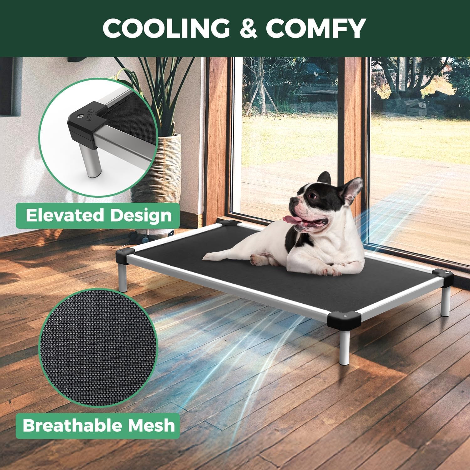 TitanNest Cooling Dog Bed - Chew-Proof Elevated Dog Bed - FXW