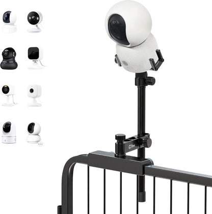 White security camera on a playpen camera mount