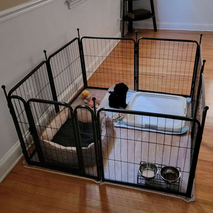 Homeplus Dog Playpen for Indoor Use Black 24 inch 2 Panels FXW