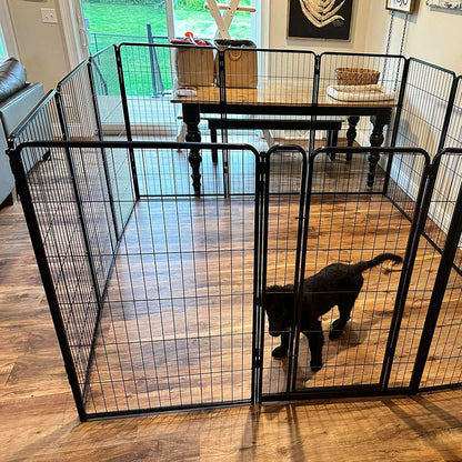 Homeplus Dog Playpen for Indoor Use Black 45 inch 11 Panels & 1 Gate FXW