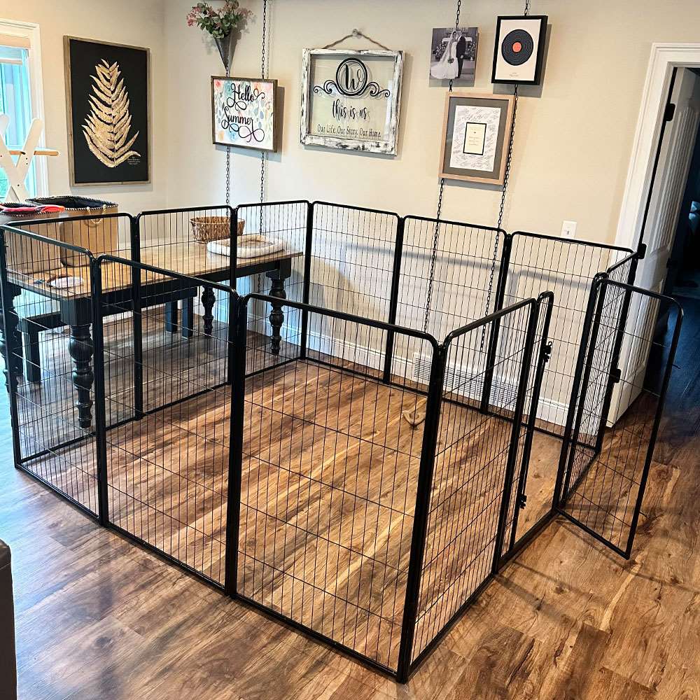 Homeplus Dog Playpen for Indoor Use Black 45 inch 14 Panels & 2 Gates FXW